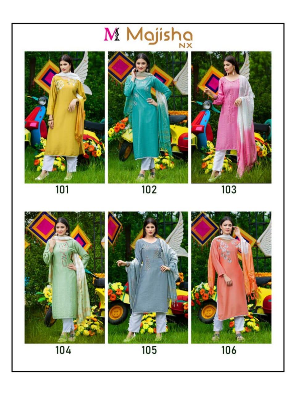 Majisha Nx Serina 1 New Exclusive Wear Designer Kurti Pant With Dupatta Collection